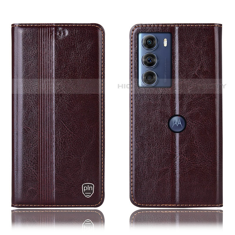 Coque Portefeuille Livre Cuir Etui Clapet H06P pour Motorola Moto G200 5G Marron Plus