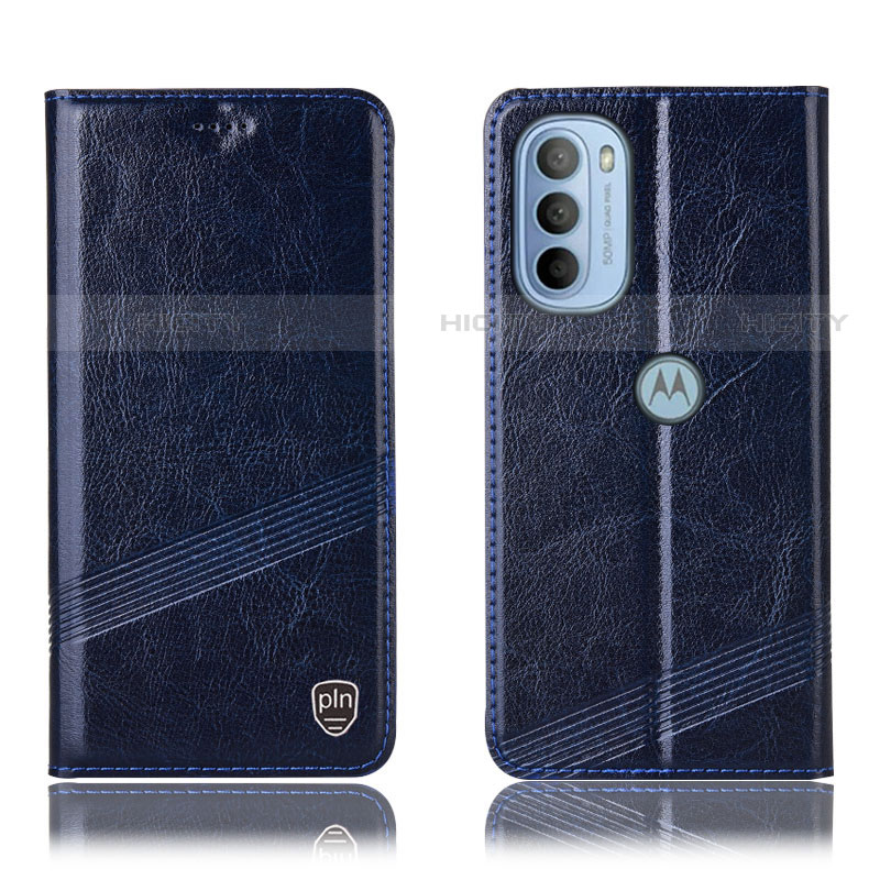 Coque Portefeuille Livre Cuir Etui Clapet H06P pour Motorola Moto G31 Bleu Plus