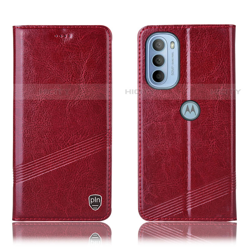 Coque Portefeuille Livre Cuir Etui Clapet H06P pour Motorola Moto G31 Rouge Plus