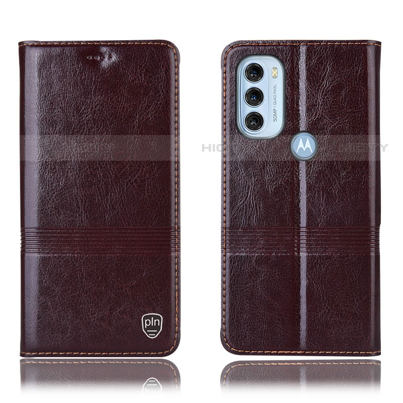 Coque Portefeuille Livre Cuir Etui Clapet H06P pour Motorola Moto G71 5G Marron Plus