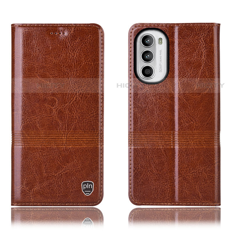 Coque Portefeuille Livre Cuir Etui Clapet H06P pour Motorola Moto G82 5G Brun Clair Plus