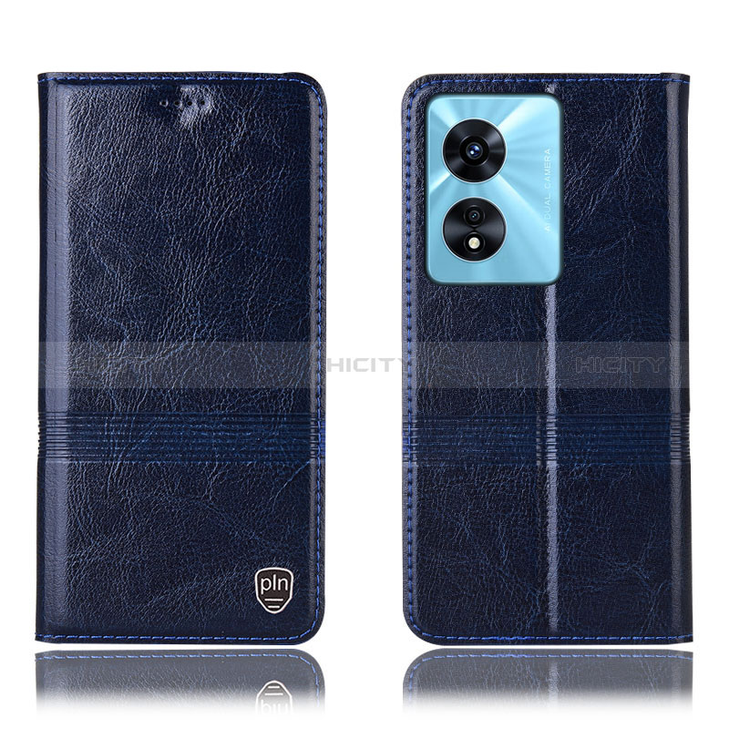 Coque Portefeuille Livre Cuir Etui Clapet H06P pour Oppo A38 Bleu Plus