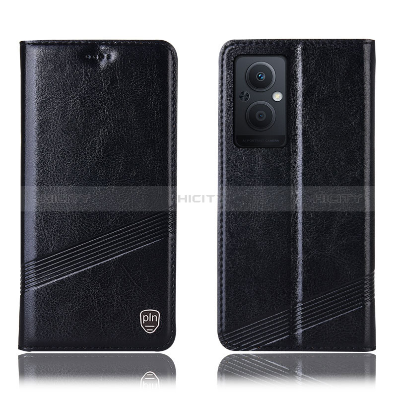 Coque Portefeuille Livre Cuir Etui Clapet H06P pour Oppo A96 5G Noir Plus