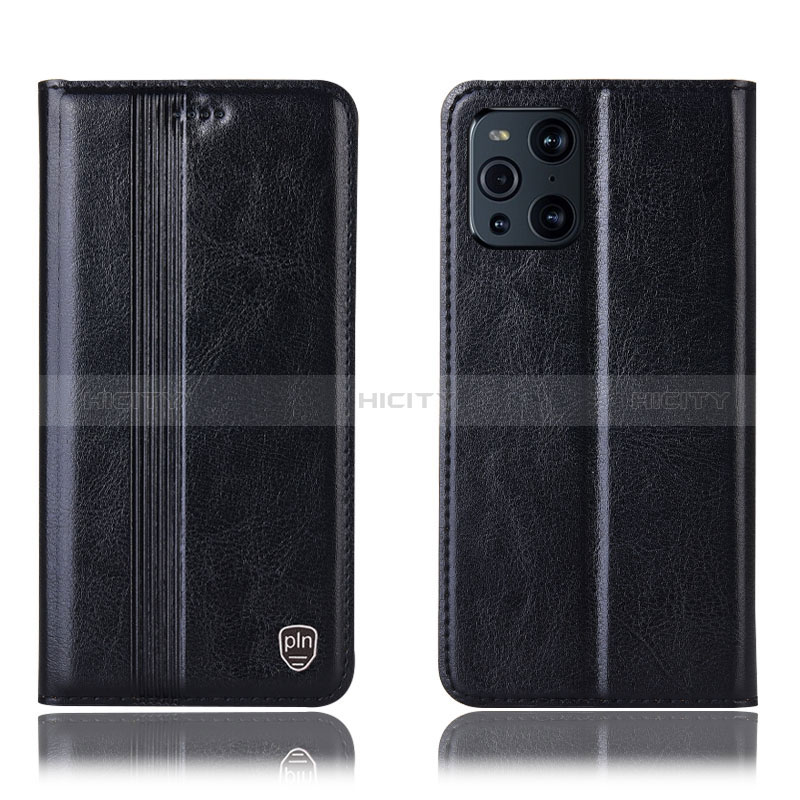 Coque Portefeuille Livre Cuir Etui Clapet H06P pour Oppo Find X3 5G Noir Plus