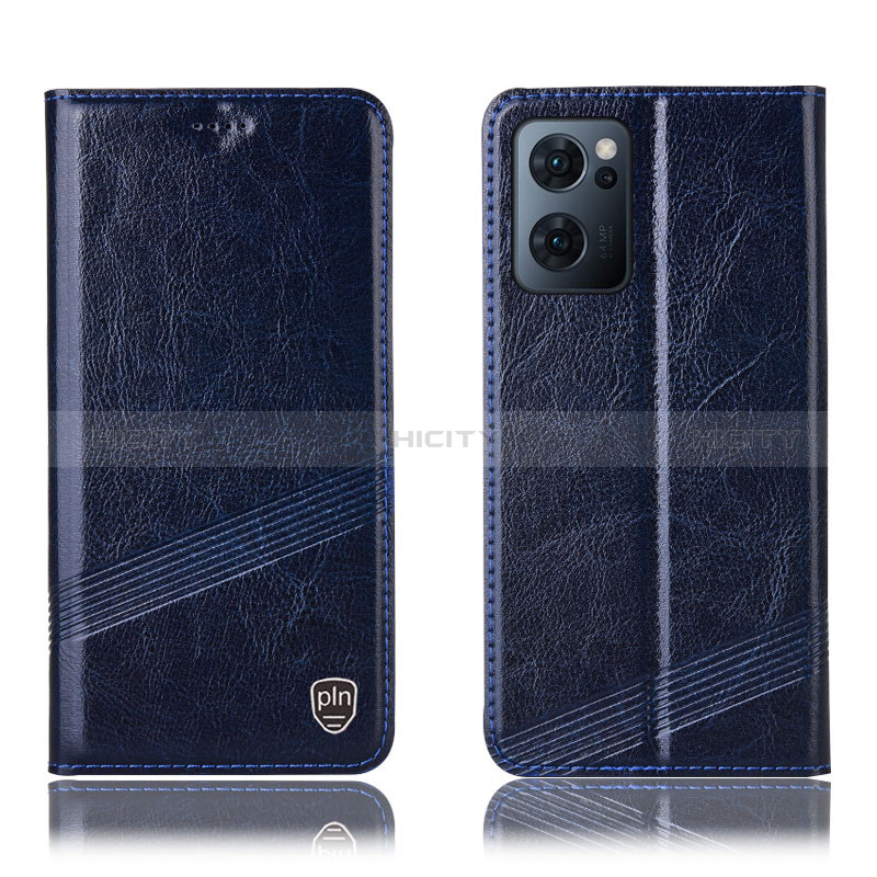 Coque Portefeuille Livre Cuir Etui Clapet H06P pour Oppo Find X5 Lite 5G Bleu Plus