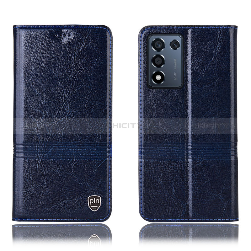 Coque Portefeuille Livre Cuir Etui Clapet H06P pour Oppo K9S 5G Bleu Plus