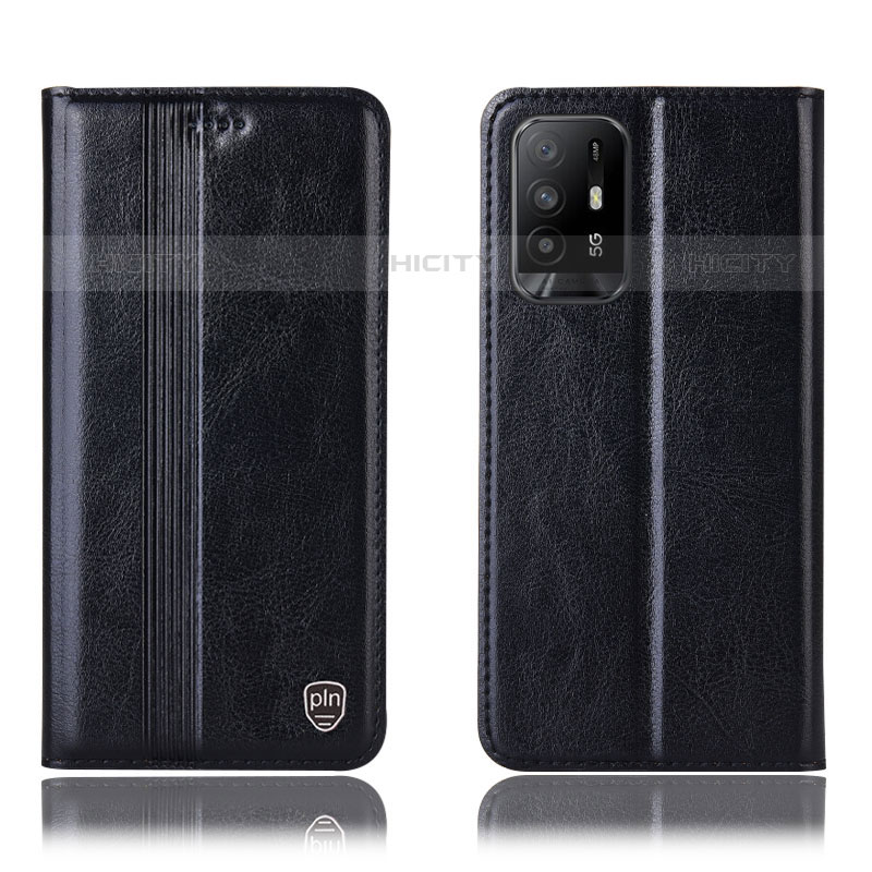 Coque Portefeuille Livre Cuir Etui Clapet H06P pour Oppo Reno5 Z 5G Noir Plus