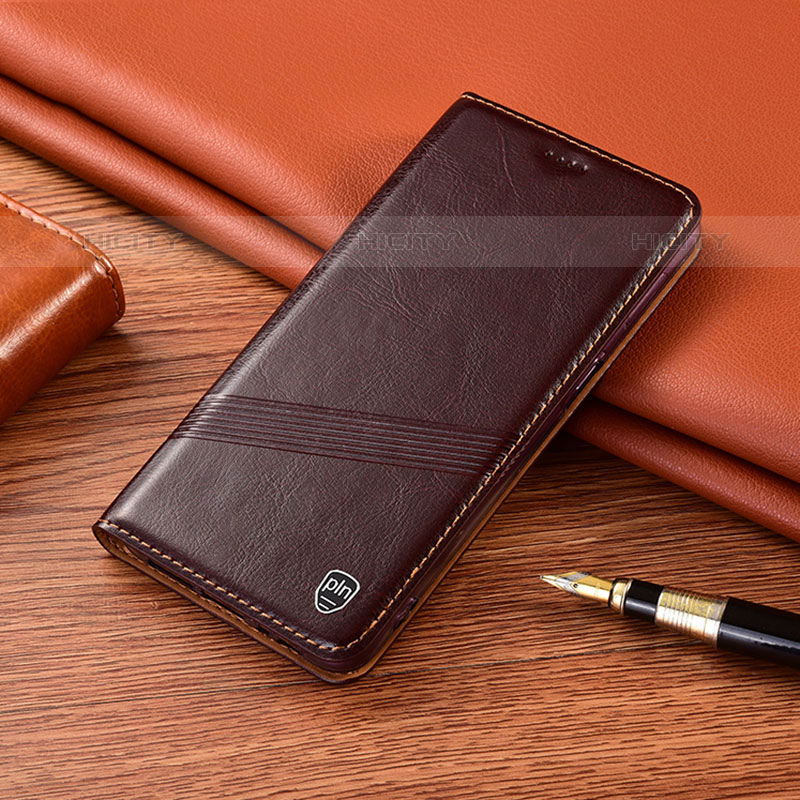 Coque Portefeuille Livre Cuir Etui Clapet H06P pour Oppo Reno6 Z 5G Marron Plus