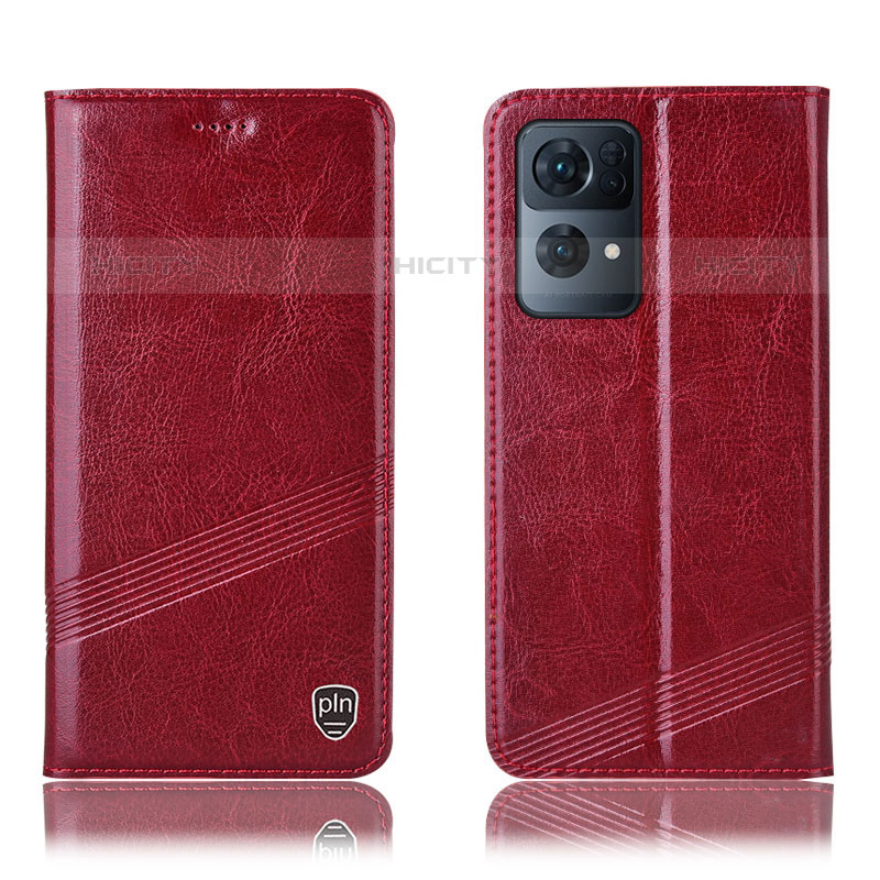 Coque Portefeuille Livre Cuir Etui Clapet H06P pour Oppo Reno7 Pro 5G Rouge Plus