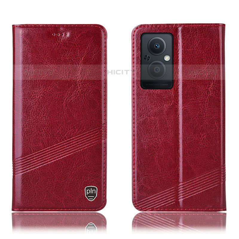 Coque Portefeuille Livre Cuir Etui Clapet H06P pour Oppo Reno7 Z 5G Rouge Plus