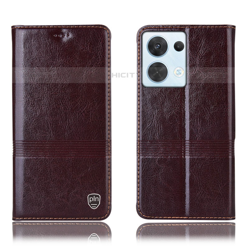 Coque Portefeuille Livre Cuir Etui Clapet H06P pour Oppo Reno9 5G Marron Plus