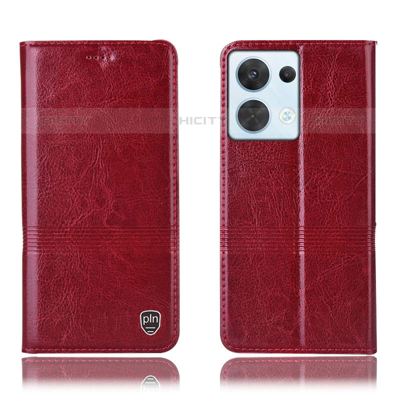 Coque Portefeuille Livre Cuir Etui Clapet H06P pour Oppo Reno9 Pro 5G Rouge Plus