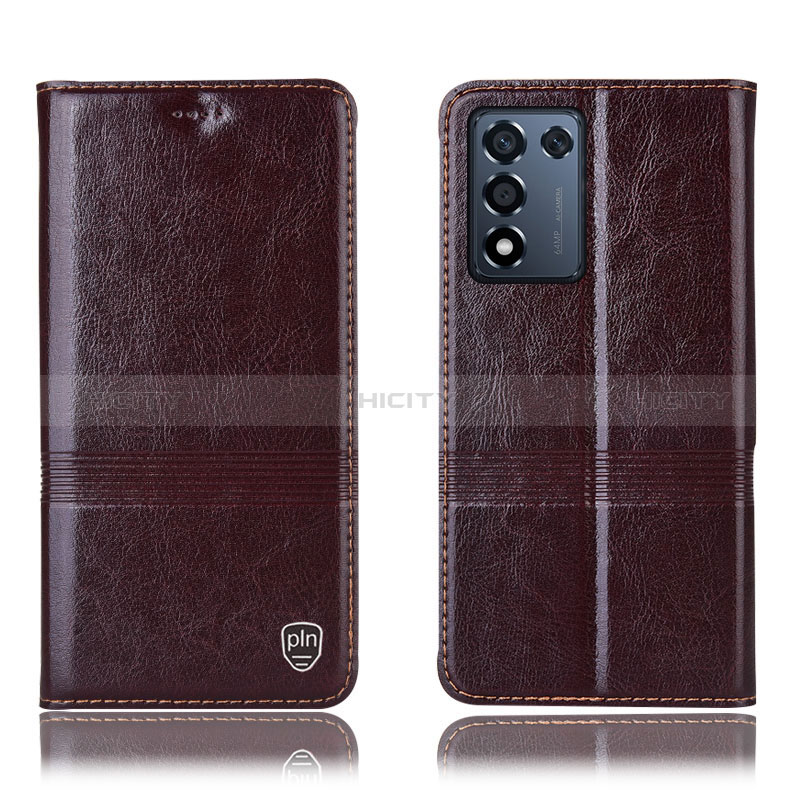 Coque Portefeuille Livre Cuir Etui Clapet H06P pour Realme 9 SE 5G Marron Plus