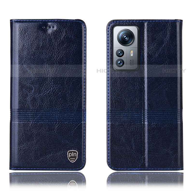 Coque Portefeuille Livre Cuir Etui Clapet H06P pour Xiaomi Mi 12 Pro 5G Bleu Plus