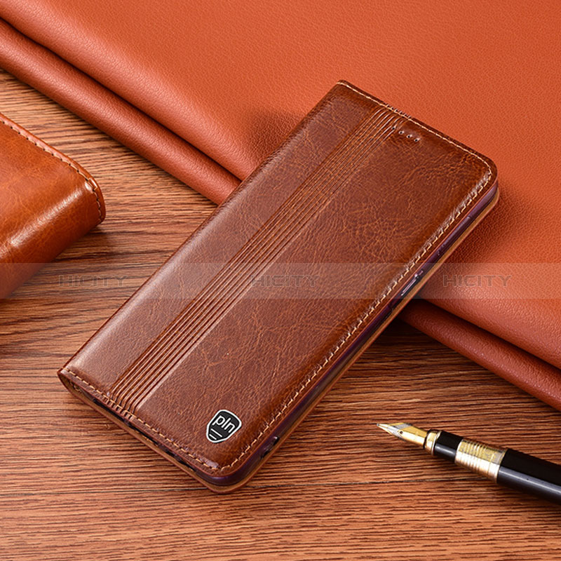 Coque Portefeuille Livre Cuir Etui Clapet H06P pour Xiaomi Redmi 12 5G Brun Clair Plus