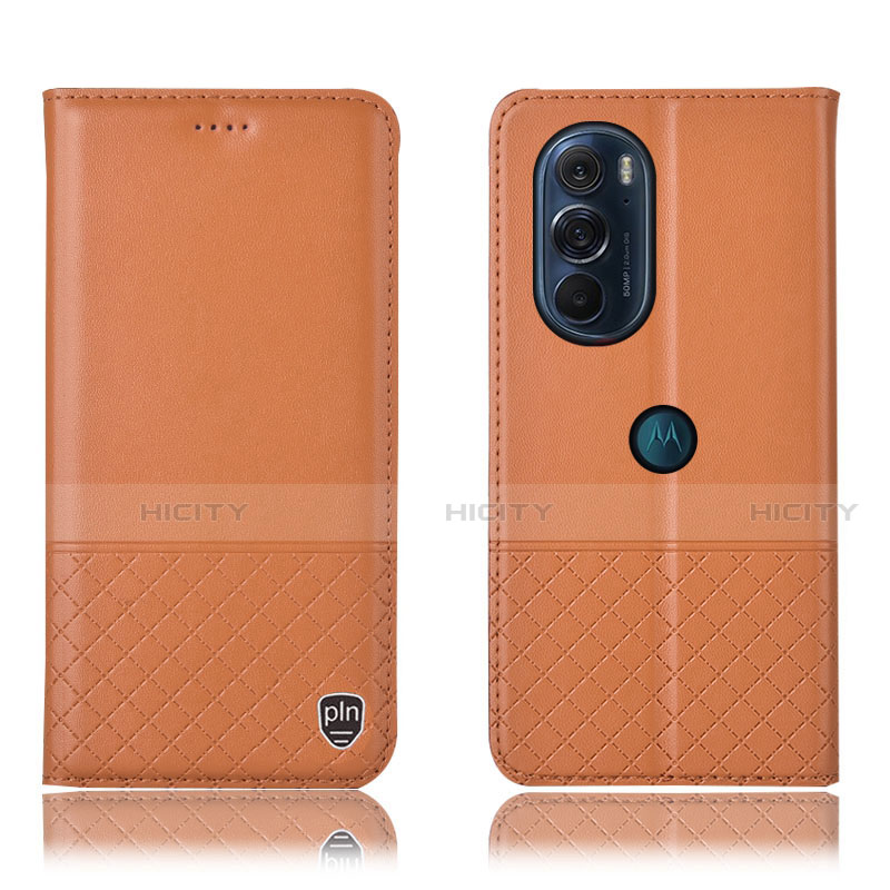 Coque Portefeuille Livre Cuir Etui Clapet H07P pour Motorola Moto Edge 30 Pro 5G Orange Plus