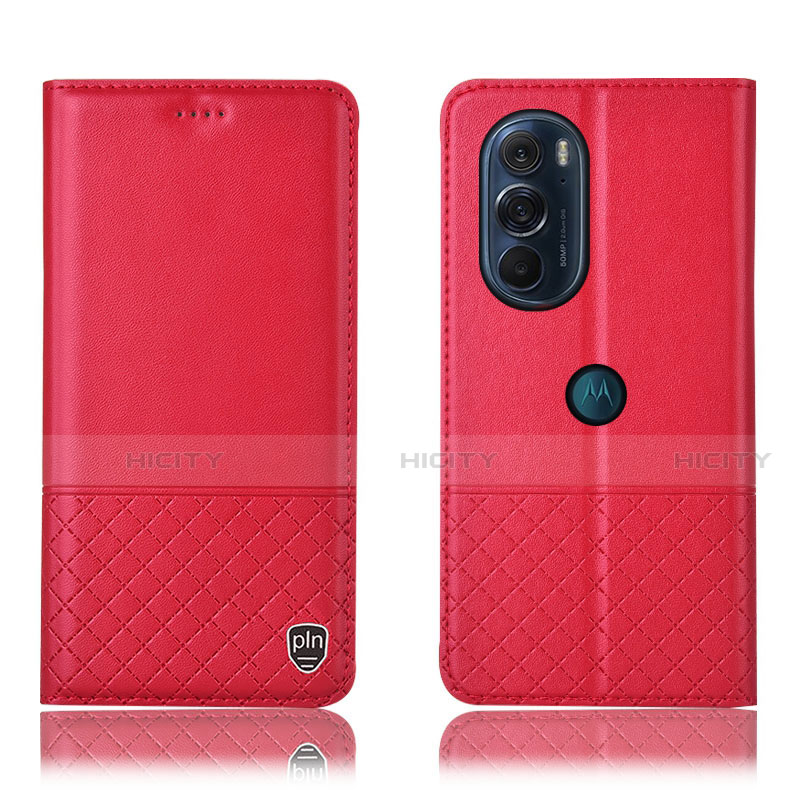 Coque Portefeuille Livre Cuir Etui Clapet H07P pour Motorola Moto Edge 30 Pro 5G Rouge Plus