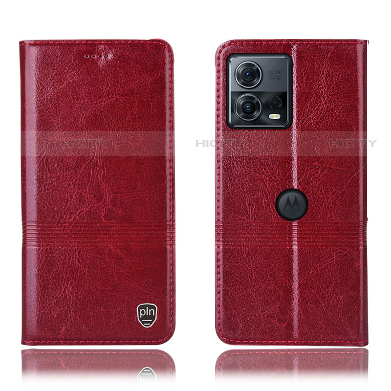 Coque Portefeuille Livre Cuir Etui Clapet H07P pour Motorola Moto Edge S30 Pro 5G Rouge Plus