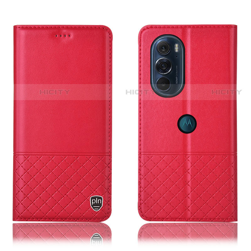 Coque Portefeuille Livre Cuir Etui Clapet H07P pour Motorola Moto Edge X30 5G Rouge Plus