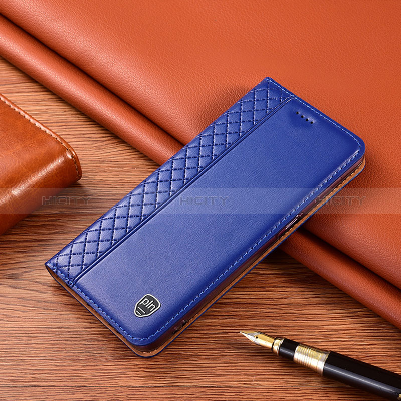Coque Portefeuille Livre Cuir Etui Clapet H07P pour Motorola Moto G14 Bleu Plus