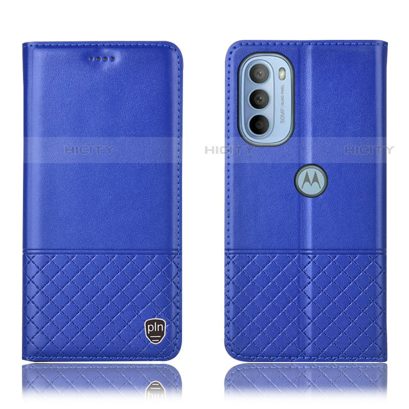 Coque Portefeuille Livre Cuir Etui Clapet H07P pour Motorola Moto G41 Bleu Plus