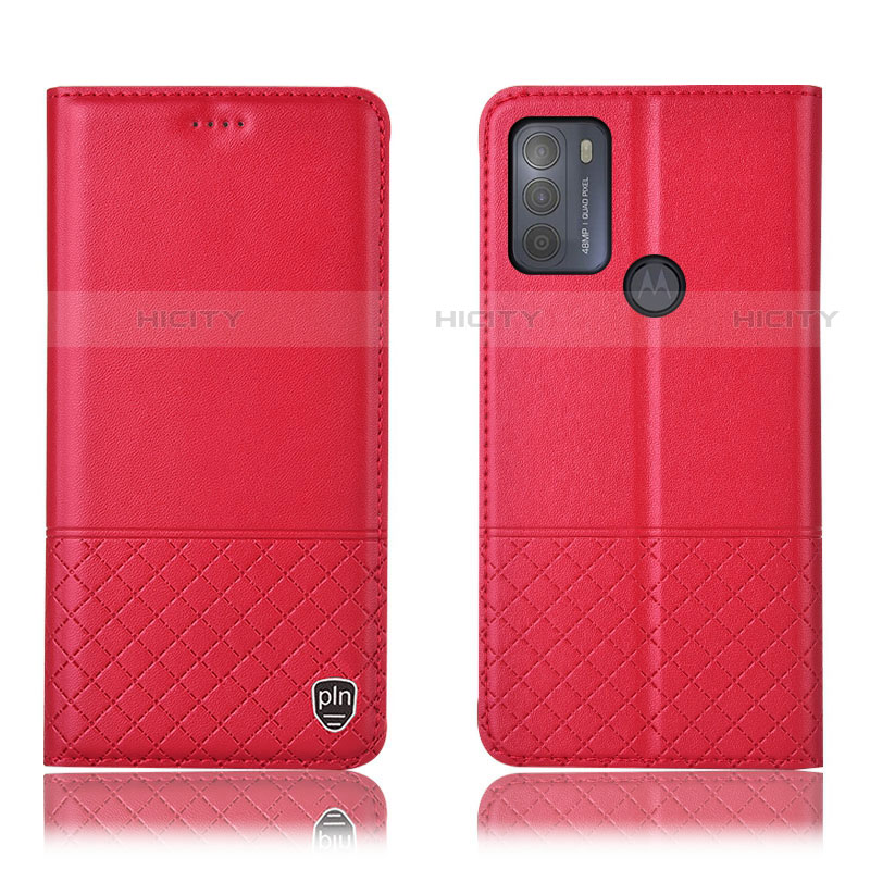 Coque Portefeuille Livre Cuir Etui Clapet H07P pour Motorola Moto G50 Rouge Plus