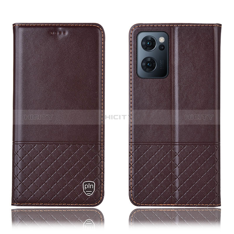 Coque Portefeuille Livre Cuir Etui Clapet H07P pour OnePlus Nord CE 2 5G Marron Plus