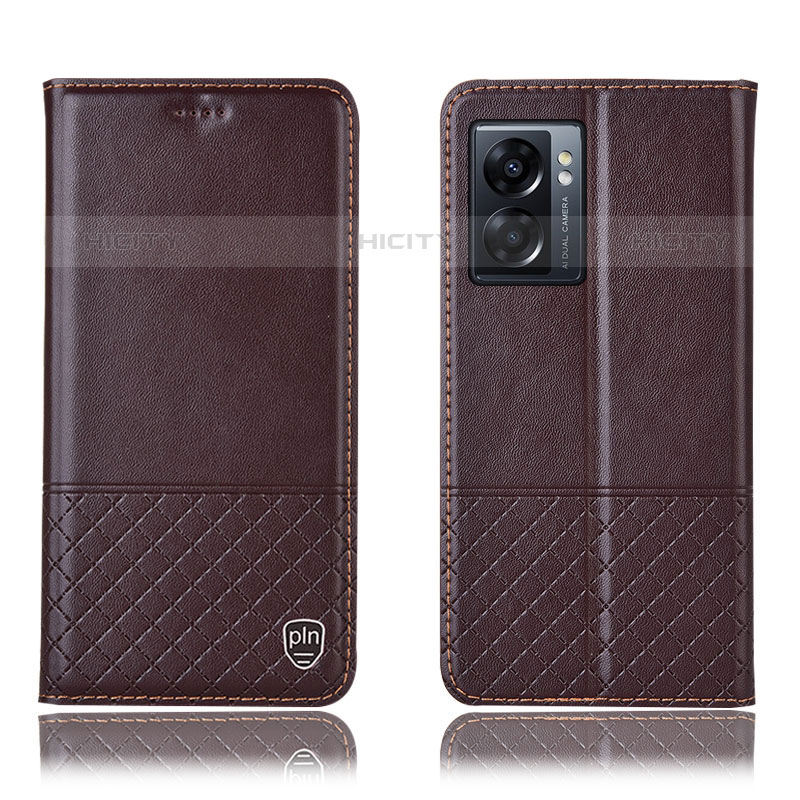 Coque Portefeuille Livre Cuir Etui Clapet H07P pour OnePlus Nord N300 5G Marron Plus