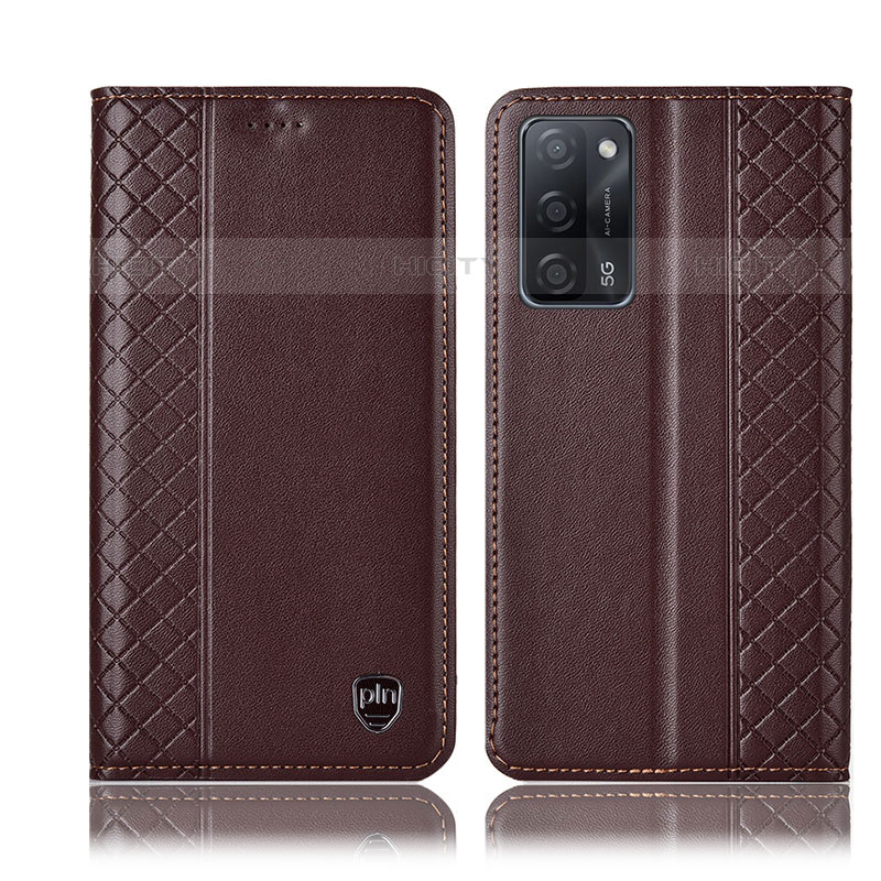 Coque Portefeuille Livre Cuir Etui Clapet H07P pour Oppo A53s 5G Marron Plus