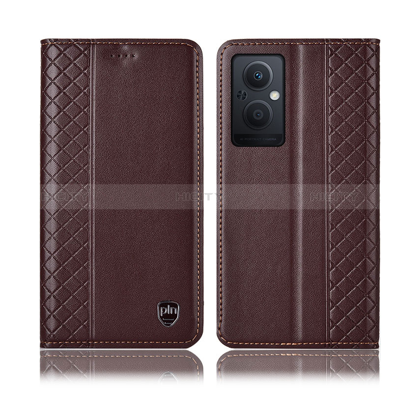 Coque Portefeuille Livre Cuir Etui Clapet H07P pour Oppo A96 5G Marron Plus