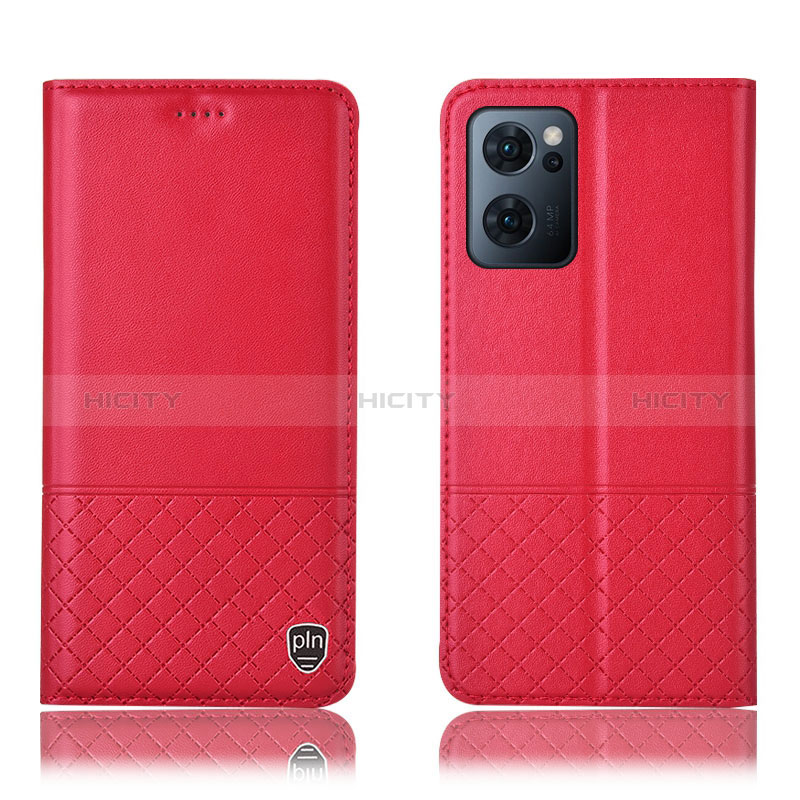 Coque Portefeuille Livre Cuir Etui Clapet H07P pour Oppo Find X5 Lite 5G Rouge Plus