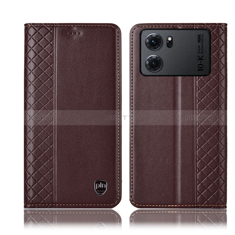 Coque Portefeuille Livre Cuir Etui Clapet H07P pour Oppo K10 5G Marron Plus