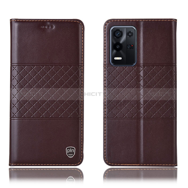 Coque Portefeuille Livre Cuir Etui Clapet H07P pour Oppo K9X 5G Marron Plus