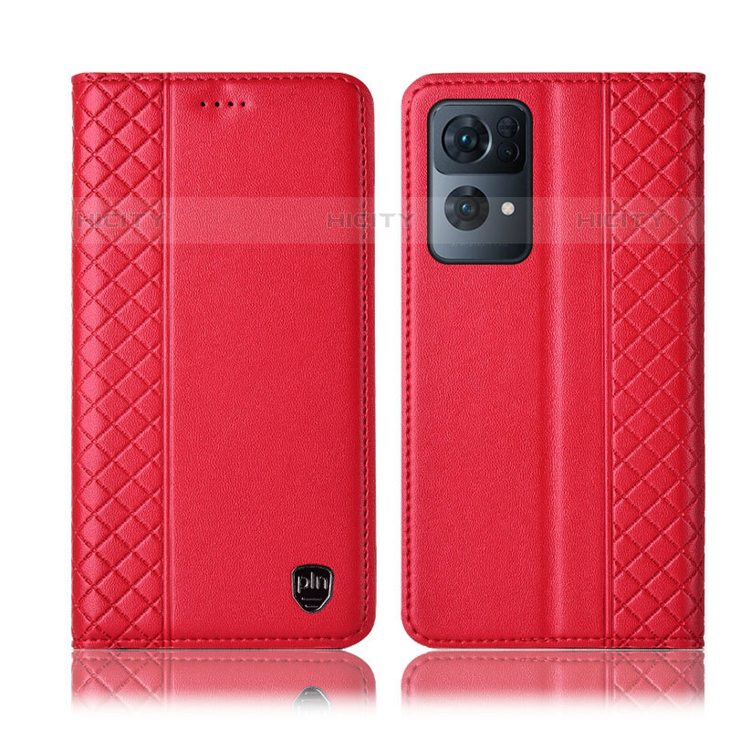 Coque Portefeuille Livre Cuir Etui Clapet H07P pour Oppo Reno7 Pro 5G Rouge Plus