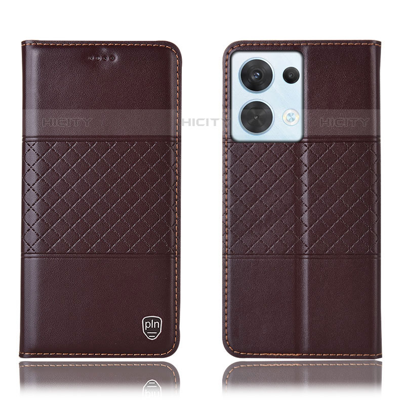 Coque Portefeuille Livre Cuir Etui Clapet H07P pour Oppo Reno8 5G Marron Plus