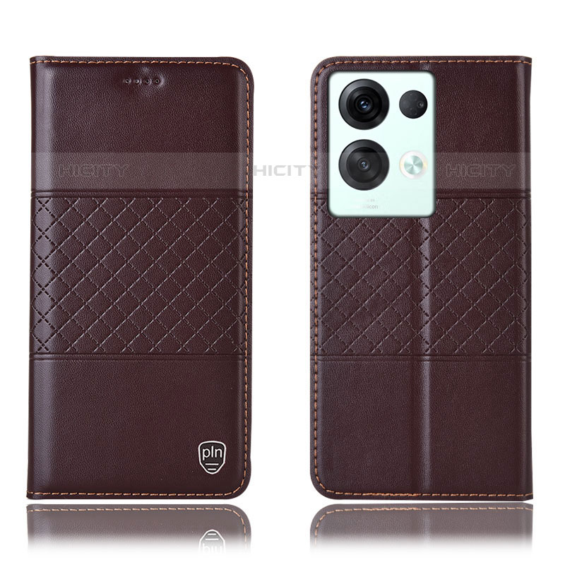 Coque Portefeuille Livre Cuir Etui Clapet H07P pour Oppo Reno8 Pro 5G Marron Plus