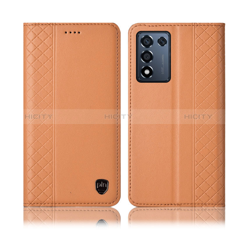 Coque Portefeuille Livre Cuir Etui Clapet H07P pour Realme 9 SE 5G Orange Plus