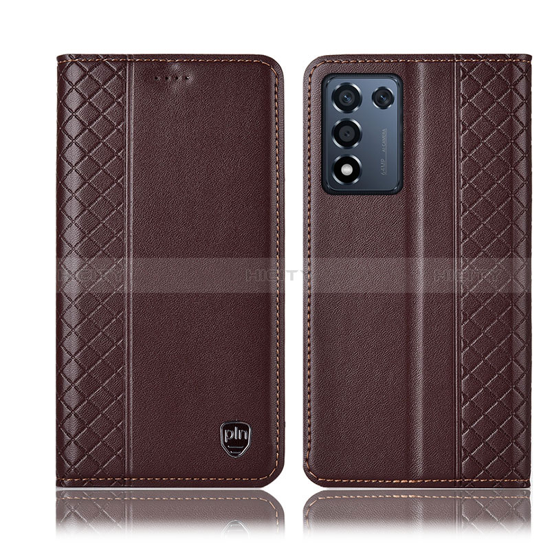 Coque Portefeuille Livre Cuir Etui Clapet H07P pour Realme Q3t 5G Marron Plus