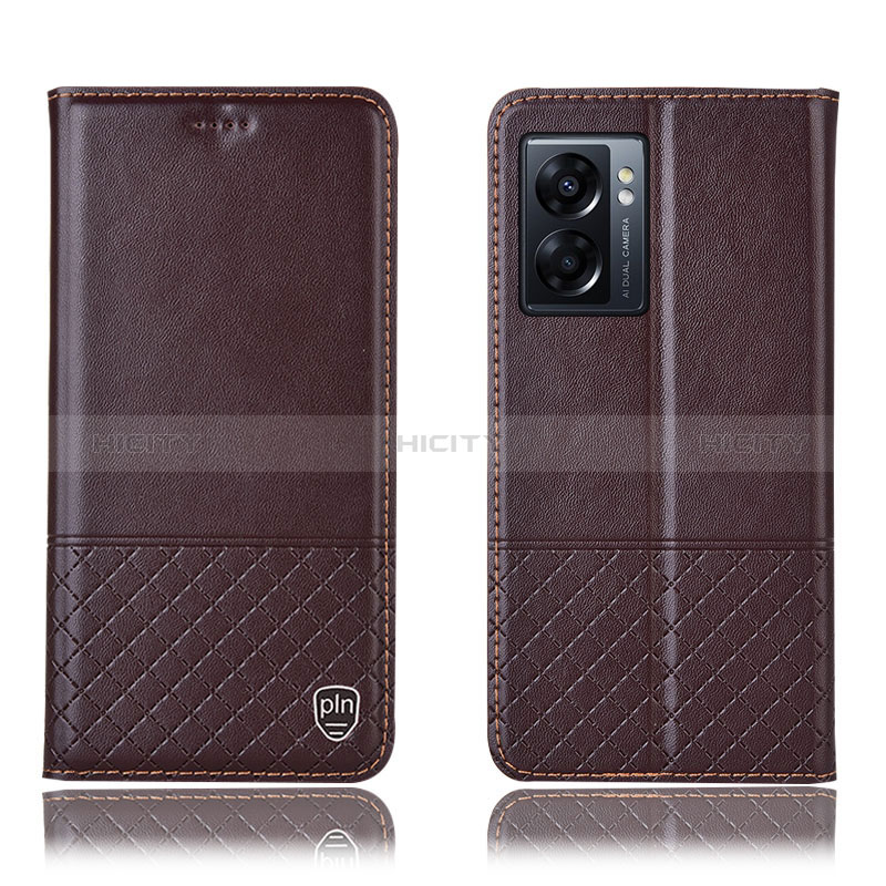 Coque Portefeuille Livre Cuir Etui Clapet H07P pour Realme V23 5G Marron Plus