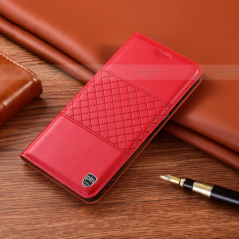 Coque Portefeuille Livre Cuir Etui Clapet H07P pour Samsung Galaxy F22 4G Rouge Plus