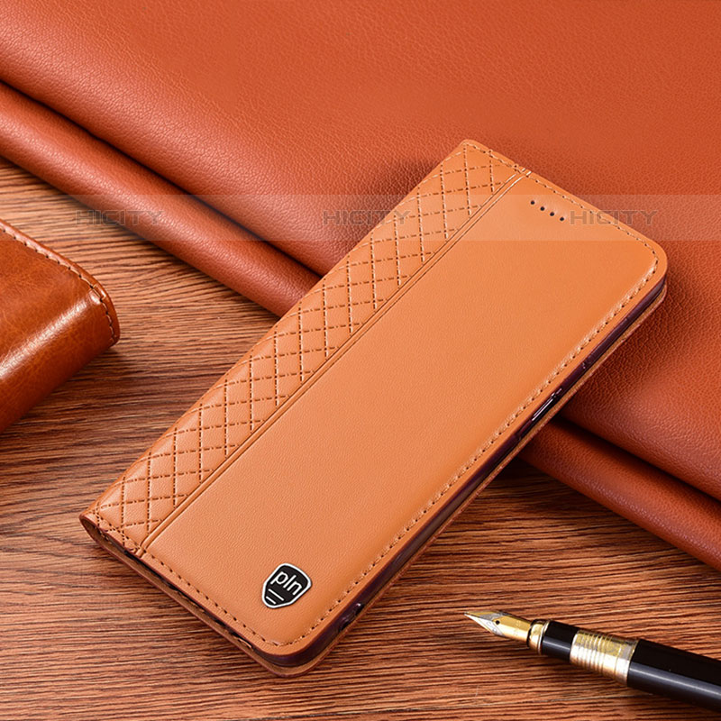 Coque Portefeuille Livre Cuir Etui Clapet H07P pour Samsung Galaxy M52 5G Orange Plus