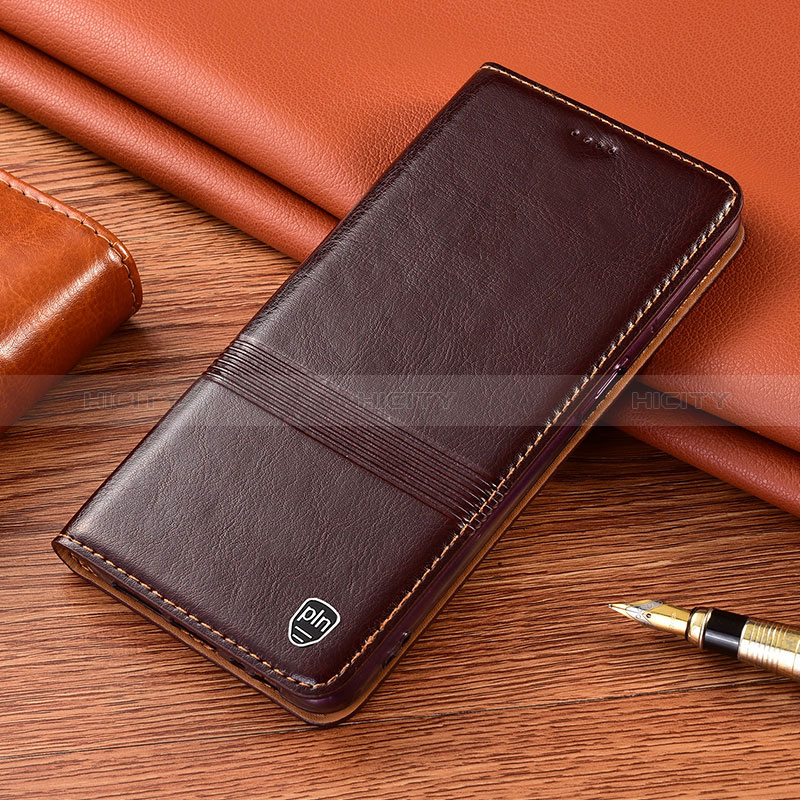 Coque Portefeuille Livre Cuir Etui Clapet H07P pour Samsung Galaxy S24 Ultra 5G Marron Plus