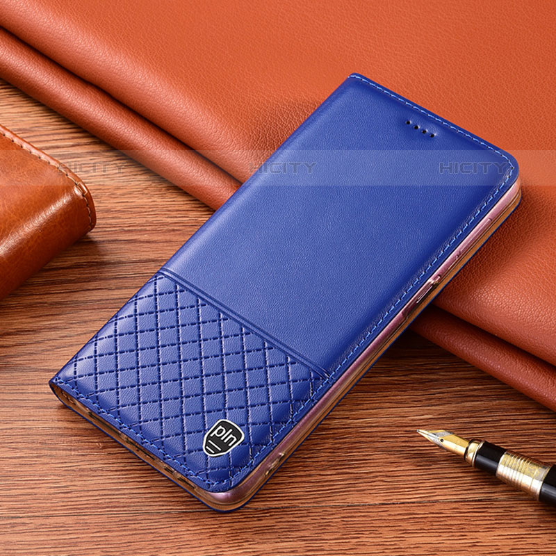 Coque Portefeuille Livre Cuir Etui Clapet H07P pour Vivo Y74s 5G Bleu Plus