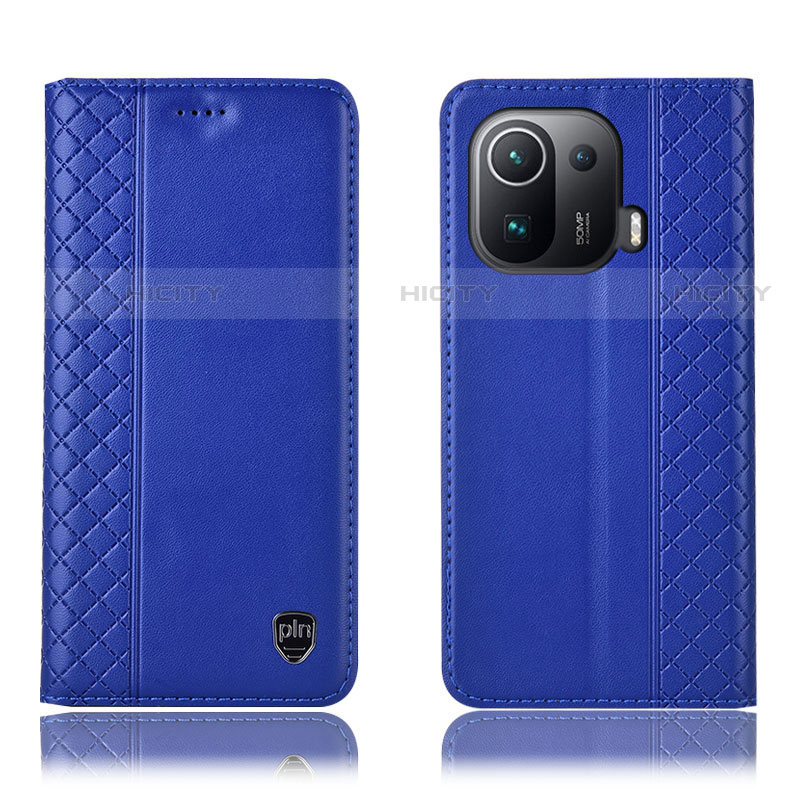 Coque Portefeuille Livre Cuir Etui Clapet H07P pour Xiaomi Mi 11 Pro 5G Bleu Plus