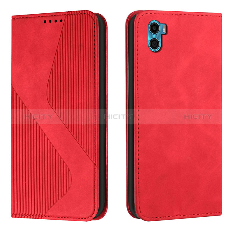 Coque Portefeuille Livre Cuir Etui Clapet H07X pour Motorola Moto E22S Rouge Plus