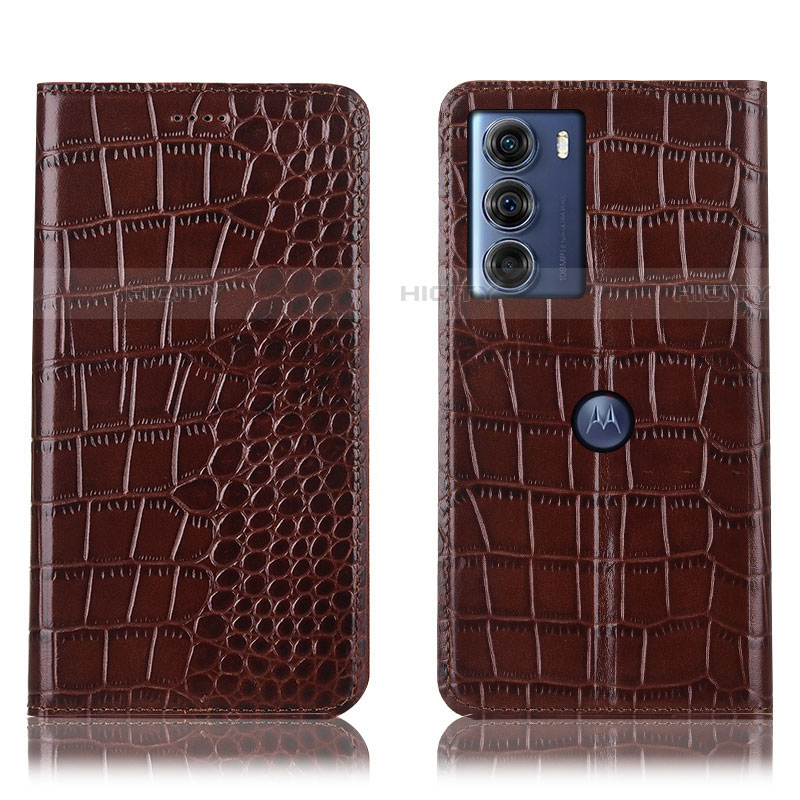 Coque Portefeuille Livre Cuir Etui Clapet H08P pour Motorola Moto Edge S30 5G Marron Plus