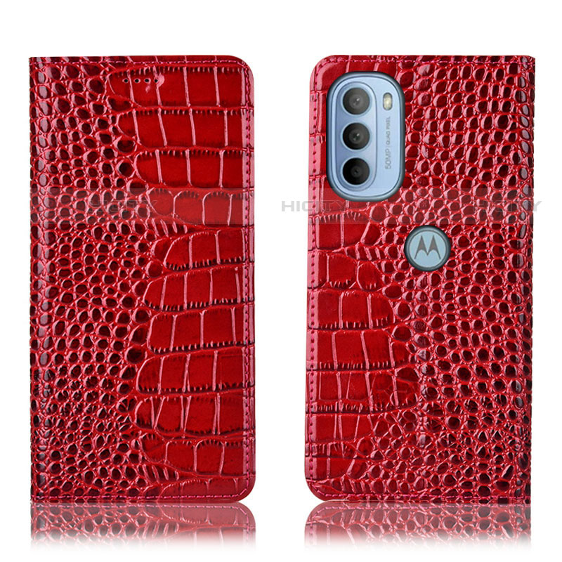 Coque Portefeuille Livre Cuir Etui Clapet H08P pour Motorola Moto G31 Rouge Plus