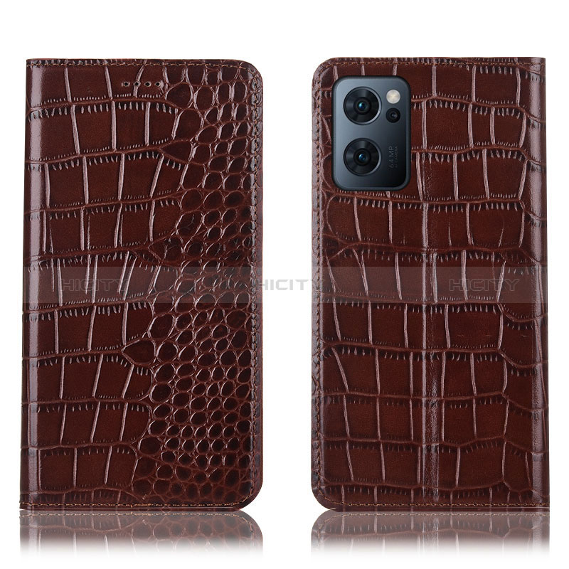 Coque Portefeuille Livre Cuir Etui Clapet H08P pour OnePlus Nord CE 2 5G Marron Plus