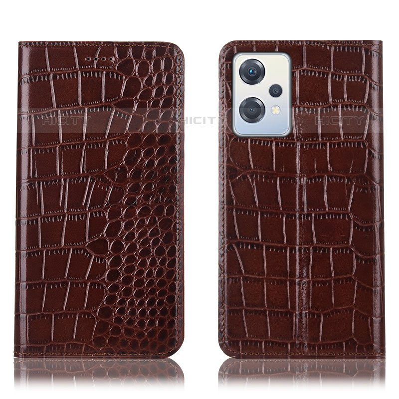 Coque Portefeuille Livre Cuir Etui Clapet H08P pour OnePlus Nord CE 2 Lite 5G Marron Plus