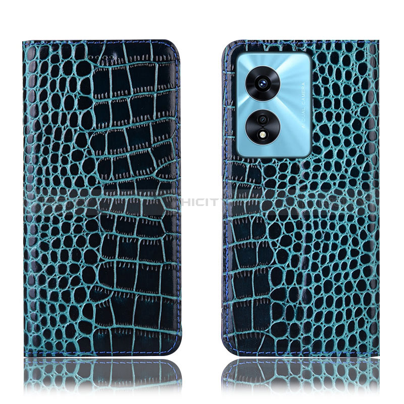 Coque Portefeuille Livre Cuir Etui Clapet H08P pour Oppo A1 Pro 5G Bleu Plus